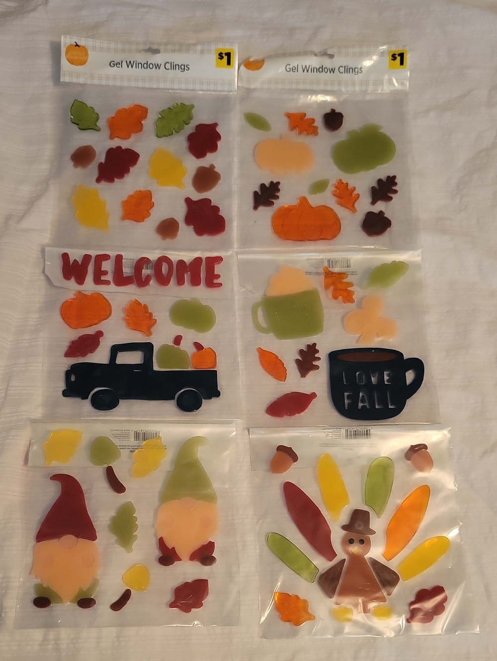 Lot of 22 - Fall Season Gel Window Clings